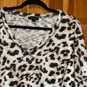 Tribal Animal Print V-Neck Top